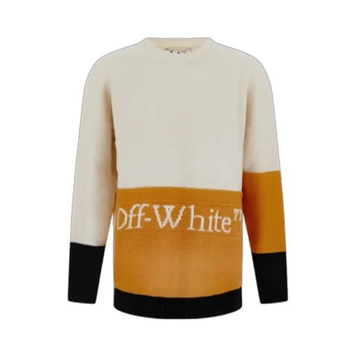 Off-White Logo Intarsia Knitted Jumper