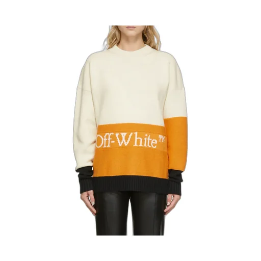 Off-White Logo Intarsia Knitted Jumper