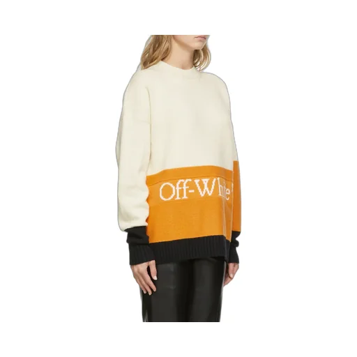 Off-White Logo Intarsia Knitted Jumper