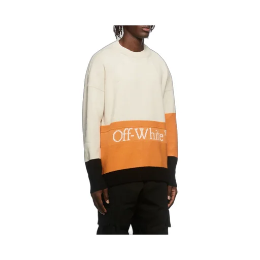 Off-White Logo Intarsia Knitted Jumper