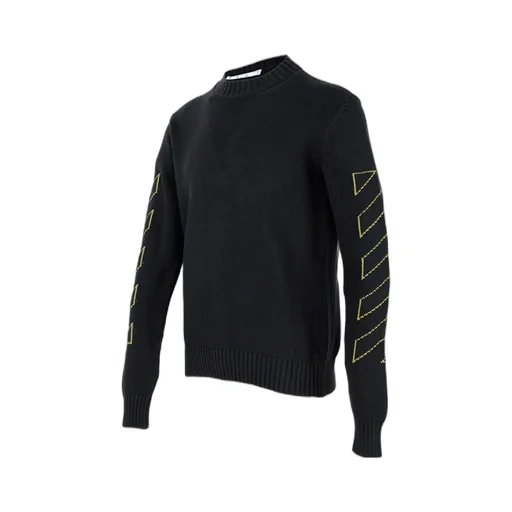 Off-White Ribbed-Hem Crewneck Sweater