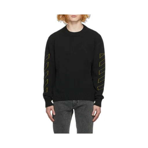 Off-White Ribbed-Hem Crewneck Sweater