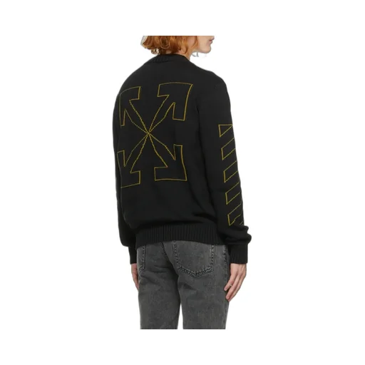 Off-White Ribbed-Hem Crewneck Sweater