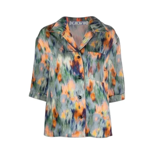 Abstract-Print Bowling Shirt