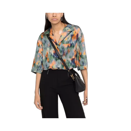 Abstract-Print Bowling Shirt