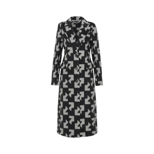 Off-White Geometric Patterned Coat