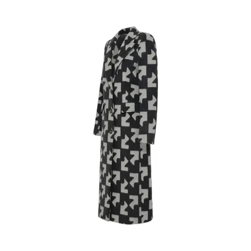 Off-White Geometric Patterned Coat