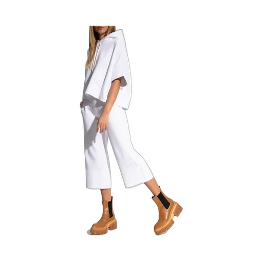 Stella Mccartney Logo Embroidered Cropped Trousers
