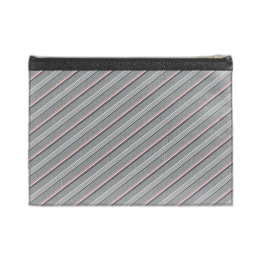 Striped Logo-Print Pouch