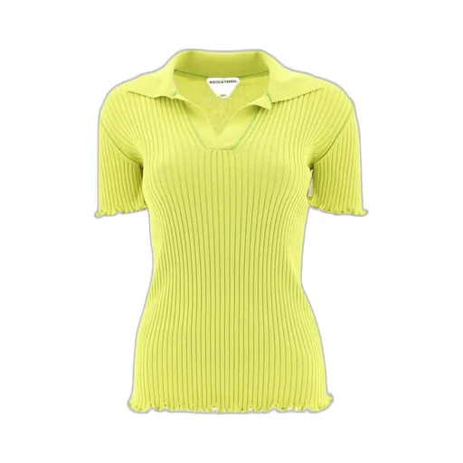 Ribbed-Knit Short-Sleeve Top