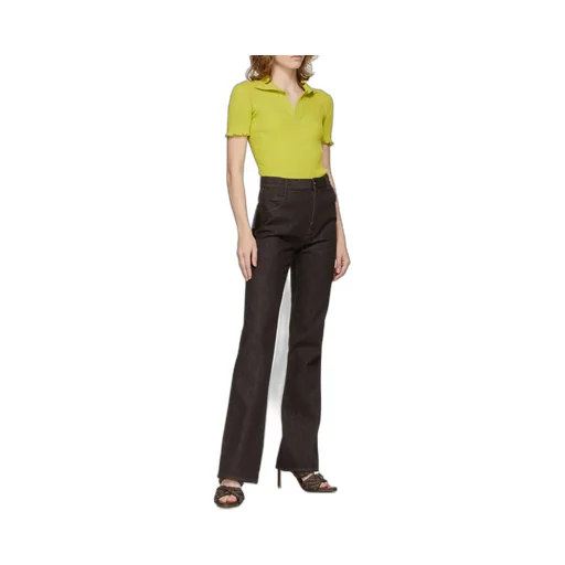 Ribbed-Knit Short-Sleeve Top