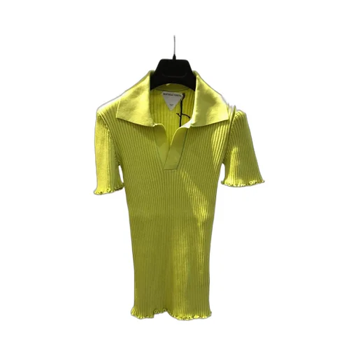 Ribbed-Knit Short-Sleeve Top