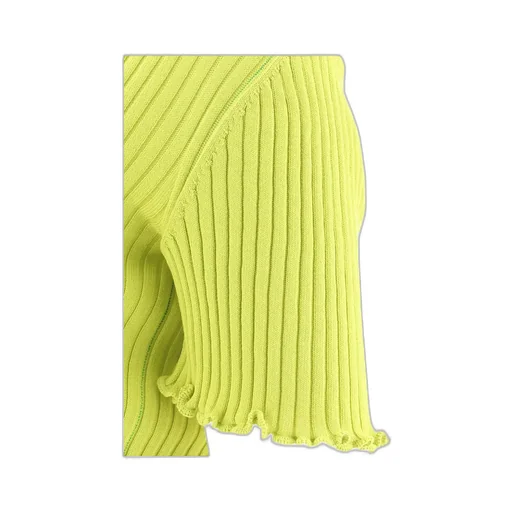 Ribbed-Knit Short-Sleeve Top