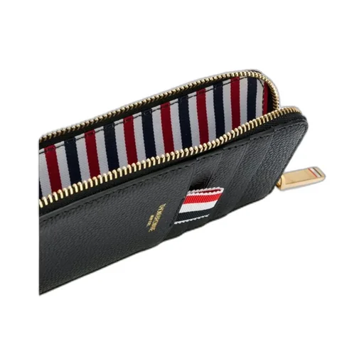 Thom Browne Pebbled Half-Zipped Around Wallet