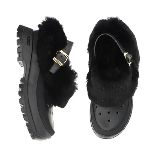 Stella Mccartney Trace Faux Fur Trimmed Clogs