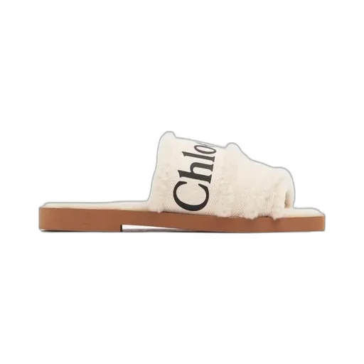 Chlo Woody Shearling Flat Sandals