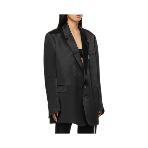 Polished Oversize Button-Up Blazer