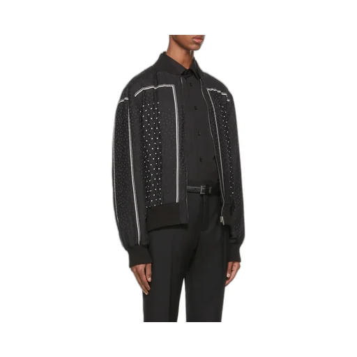 Polka-Dot Pattern Bomber Jacket