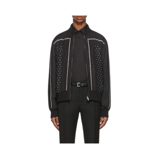 Polka-Dot Pattern Bomber Jacket