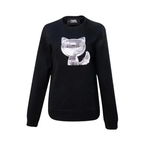 Black Round Neck Velvet Sweater