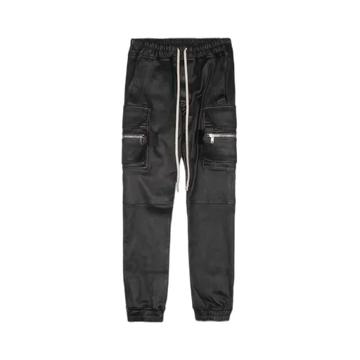 Faux-Leather Cargo Trousers