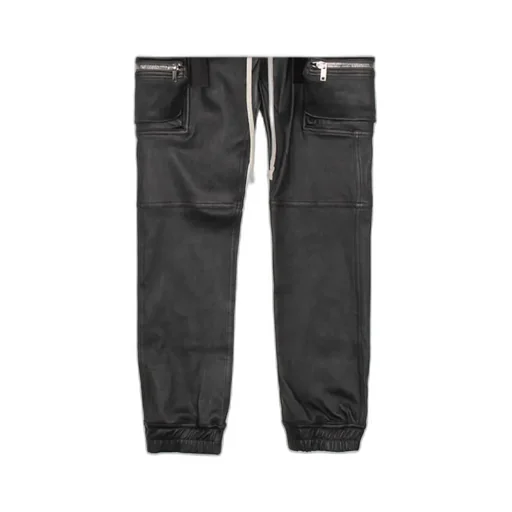Faux-Leather Cargo Trousers
