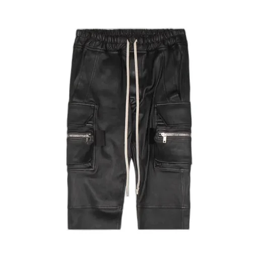 Faux-Leather Cargo Trousers