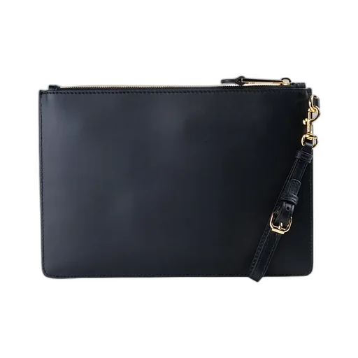 Black Logo Print Clutch