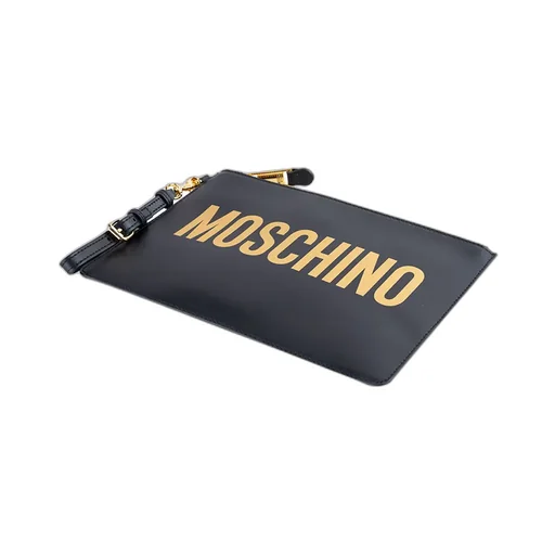 Black Logo Print Clutch