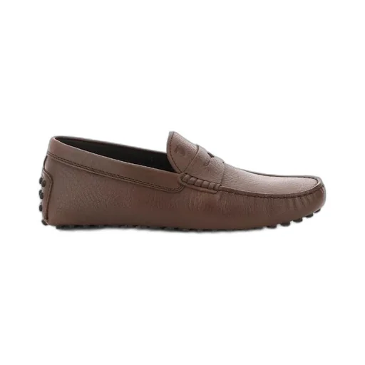 Almond-Toe Pebbled-Texture Loafers