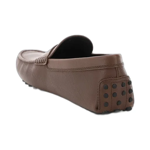 Almond-Toe Pebbled-Texture Loafers