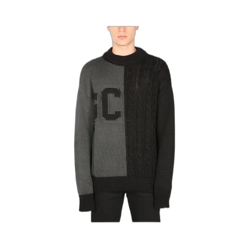 Gcds Logo Intarsia Cable Knit Sweater