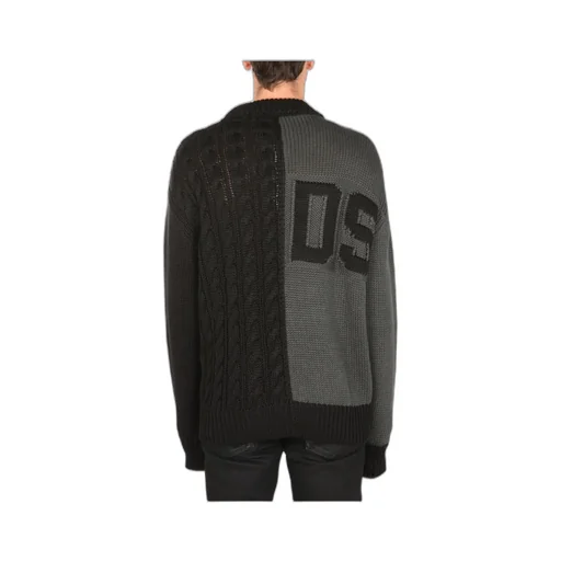 Gcds Logo Intarsia Cable Knit Sweater