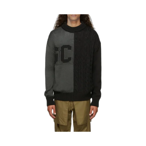 Gcds Logo Intarsia Cable Knit Sweater