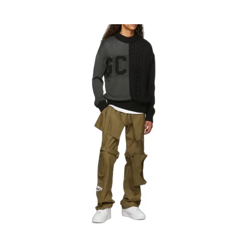 Gcds Logo Intarsia Cable Knit Sweater