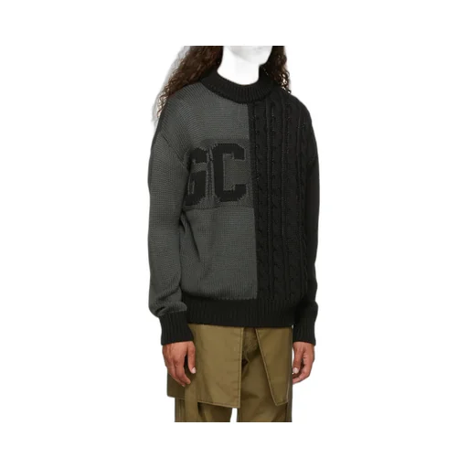 Gcds Logo Intarsia Cable Knit Sweater