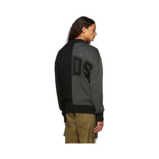 Gcds Logo Intarsia Cable Knit Sweater