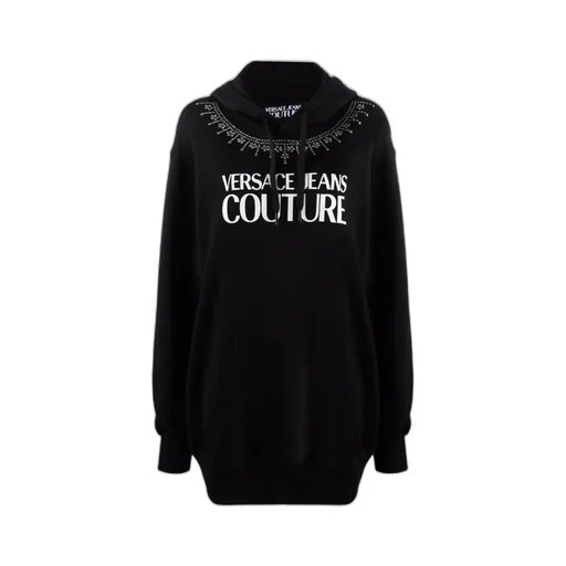 Studded Logo-Print Hoodie Dress