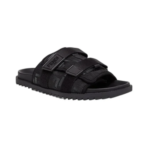 Monogram-Print Sliders