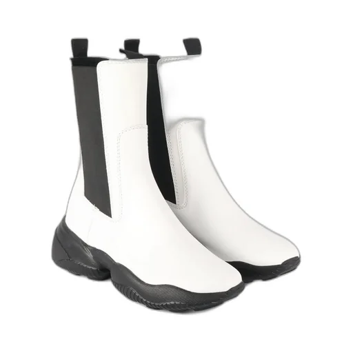 Hogan Round Toe Chunky Boots
