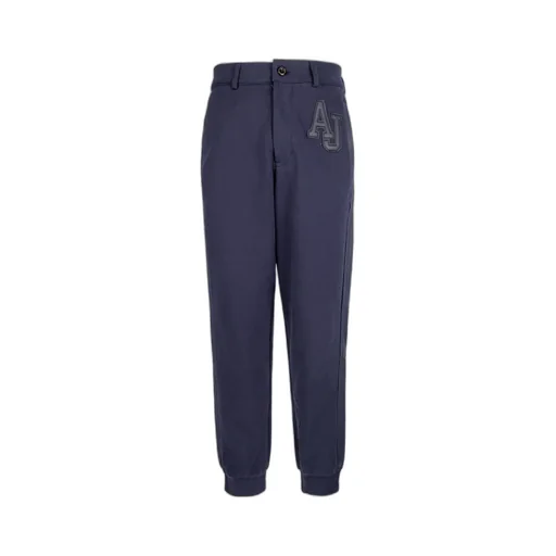 Dark Black Logo Casual Pants