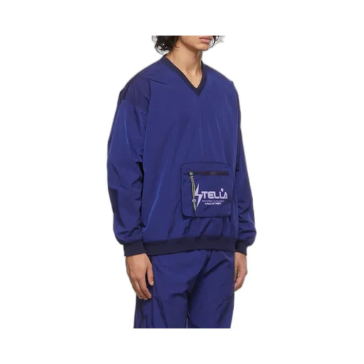 V-Neck Pouch Pocket Sweatshirt