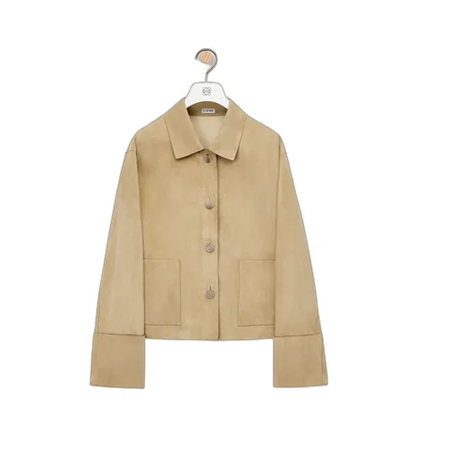 Turn-Up Jacket In Suede Lambskin