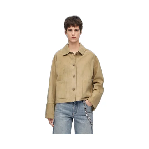 Turn-Up Jacket In Suede Lambskin