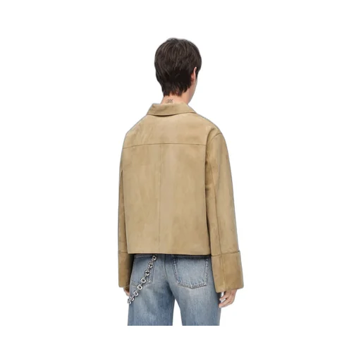Turn-Up Jacket In Suede Lambskin