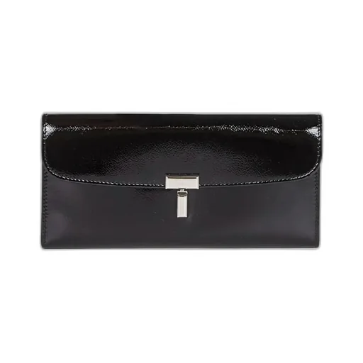 Turn-Lock Leather Wallet