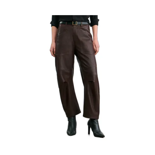 Mid-Rise Barrel Leg Lammleder-Hose Shon Leather