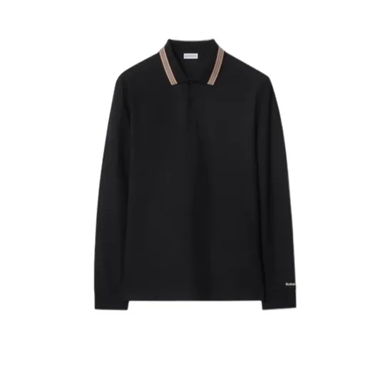 Long-Sleeve Cotton Polo Shirt