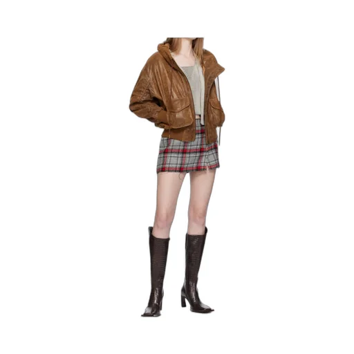 Plaid Frayed Mini Skirt