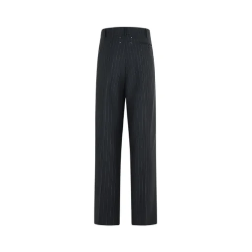 Maison Margiela Pinstripe Drawstring Pleated Trousers